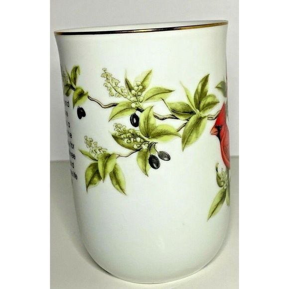 Cardinal Mug John James Audubon Birds Gold Trim 85 - Picture 2 of 7